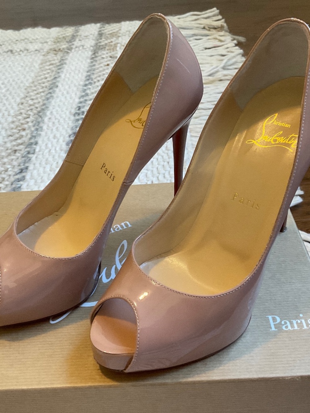 Christian Louboutin size 37.5, nude